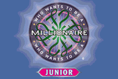 Who Wants to be a Millionaire Junior title screen for GameBoy Advance